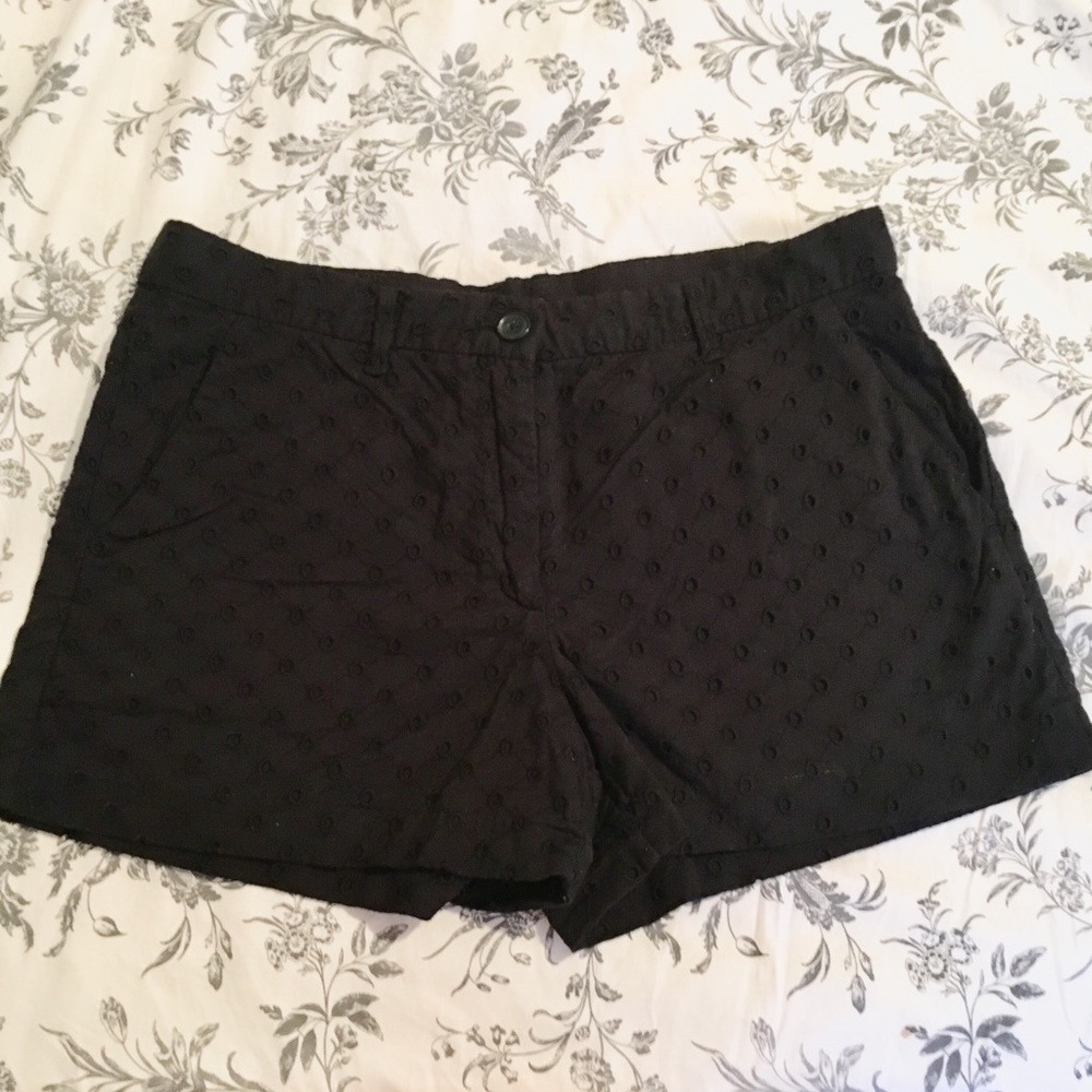 GAP Black Embroidered Eyelet Shorts